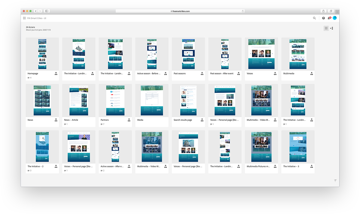 Planches UI de FIA Smart Cities
