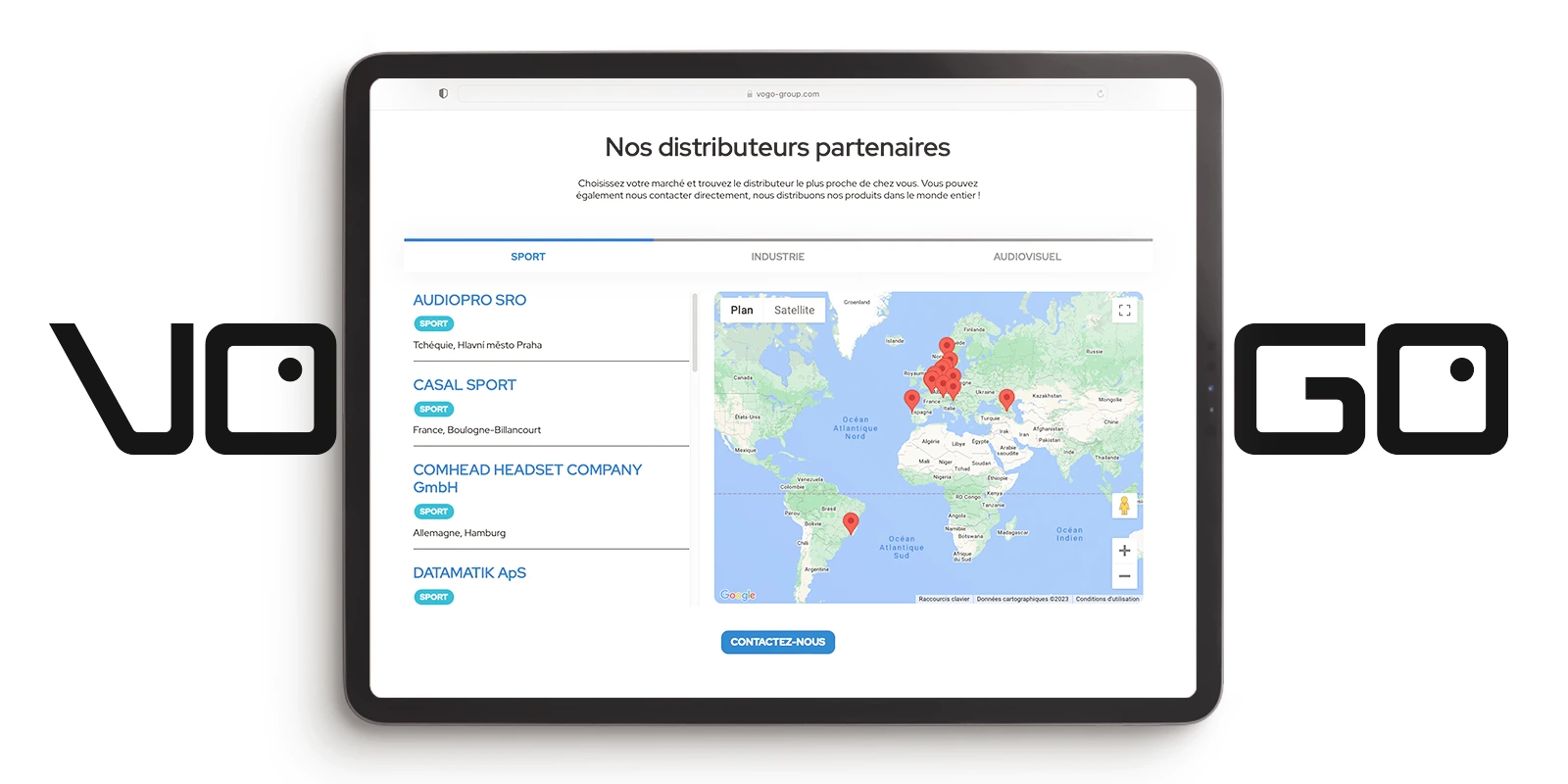Agence de communication Lille - Page Web Tablette Map